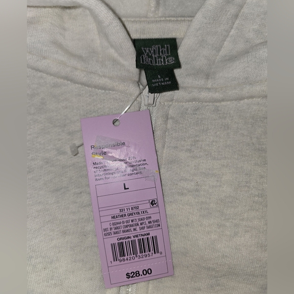 Womens Wild Fable Light Gray Hoodie, Size Large, NWT!!! - Picture 3 of 3